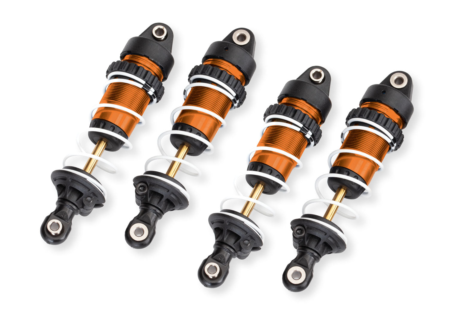 10765 Traxxas Orange Aluminum Mini GTR Long Shocks & Springs (4)