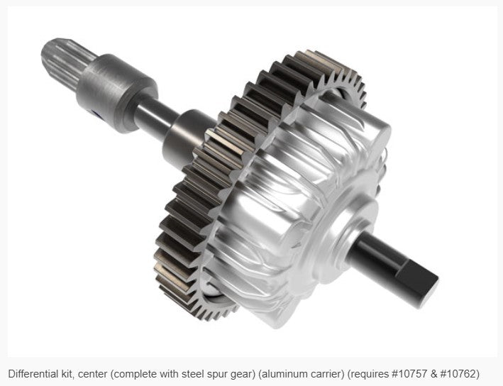 10760R Differential kit, center complete with steel spur gear